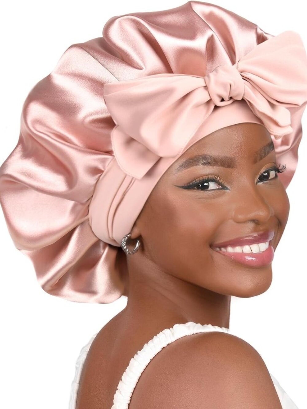 Adjustable Silk Bonnet for Sleeping Women Double Layer Satin Bonnet Reduce Frict